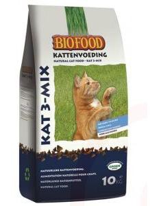 Afbeelding Biofood Kattenbrokjes 3-mix kattenvoer 10 kg door DierenwinkelXL.nl