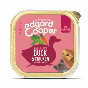 Afbeelding Edgard&Cooper Kuipje Duck Chicken Puppy - Hondenvoer - Eend Kip Broccoli 150 g Graanvrij door DierenwinkelXL.nl