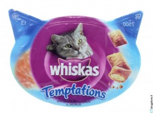 Afbeelding Whiskas Temptations zalm Kattensnoep 60 gram door DierenwinkelXL.nl