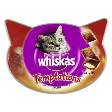 Afbeelding Whiskas Temptations rund Kattensnoep 60 gram door DierenwinkelXL.nl