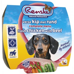 Afbeelding Renske Hond Vers Kip & Rund 100 gram Per 8 door DierenwinkelXL.nl