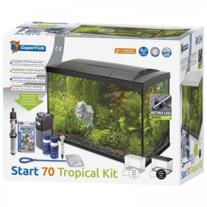 Afbeelding SuperFish - Start 70 Tropical Kit Zwart door DierenwinkelXL.nl