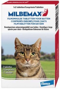 Afbeelding Milbemax Grote Kat 2 Tabletten door DierenwinkelXL.nl