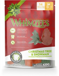 Whimzees Variety Bag Snowman Tree - Hondensnacks - 15 cm 30 g Medium