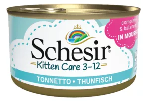 Een foto van een Schesir kitten – 3-12 mnd Tonijn Mouse