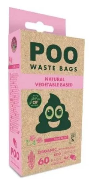 Een foto van een M-pets – Poo Dog Poepzakjes met rozengeur, 60stuks