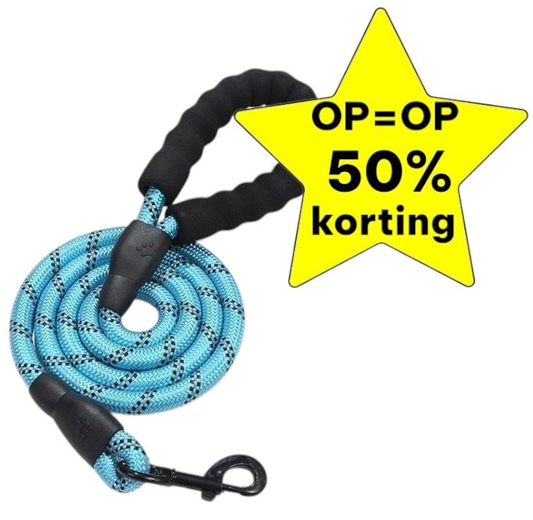 DWXL- Reflecterende Hondenriem Soft Grip, Blauw afbeelding