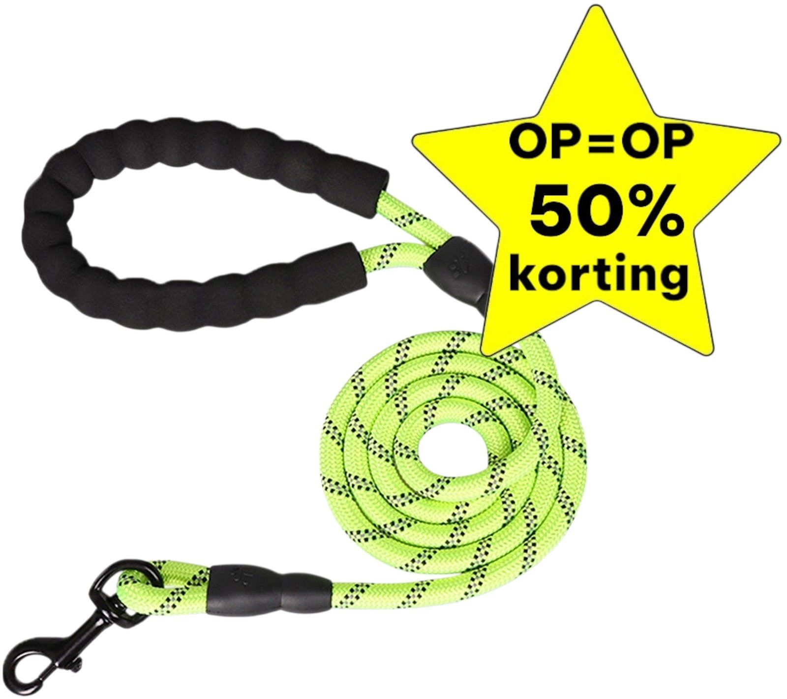 DWXL- Reflecterende Hondenriem Soft Grip, Geel afbeelding