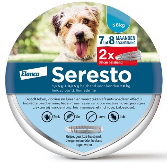 Seresto - Vlooien / tekenband hond < 8kg Dubbelpak afbeelding