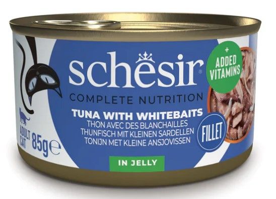 Schesir Complete Nutrition – Tonijn met kleine Ansjovissen in Jelly, 85gr afbeelding