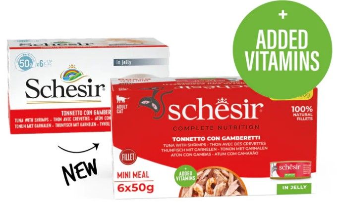Schesir Complete Nutrition - Multipack Tonijn met Garnaal in Jelly, 6x50gr afbeelding