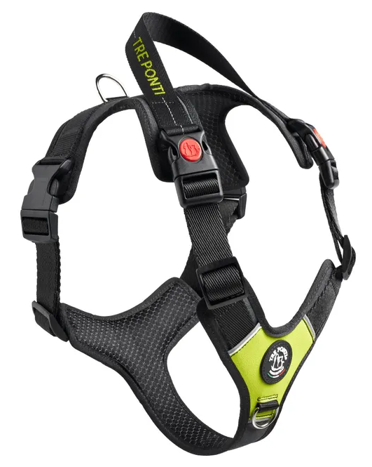 Tre Ponti - Harmonia Y-tuig, Antraciet met Zwart/Lime accenten afbeelding