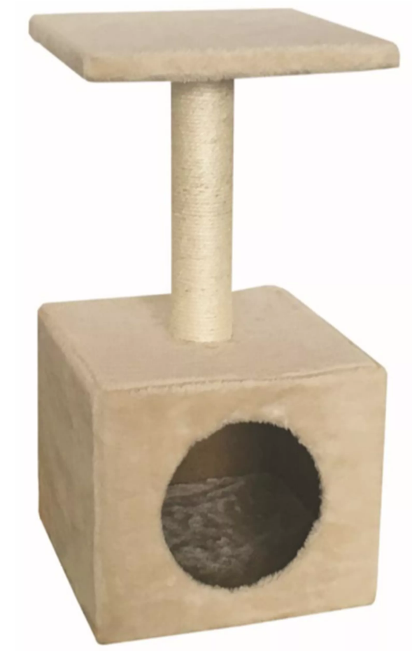 @Pet - Krabpaal met huis, Beige afbeelding