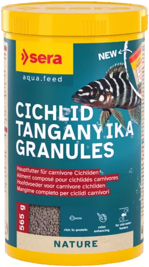 Een foto van een Sera – Cichlid Tanganyika Granules (voorheen Sera Granured)