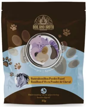 Een foto van een Boil & Broth – Bottenbouillon Poeder Van Paard,