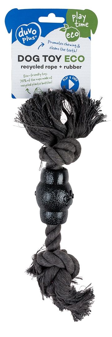 Duvoplus- Eco Touw met 2 Knopen & Rubber Kegel, Zwart afbeelding