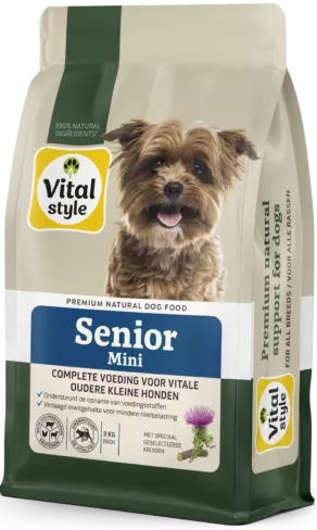 Een foto van een Vitalstyle Hond – Senior Mini 3kg