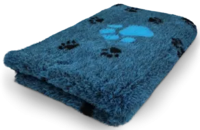 Een foto van een Vetbed – Latex Anti-slip Blauw Grote Voetprint