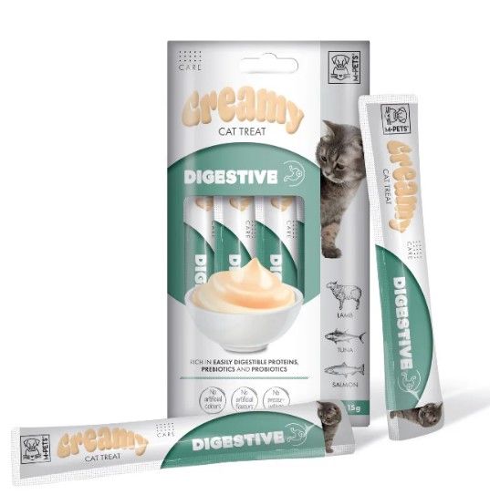 M-pets - Creamy Kat Functionele Snack Spijsvertering - Lam & Tonijn & Zalm 60g - Afbeelding 3