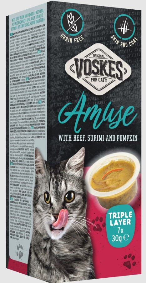 Voskes - Amuse Triple Layer Rund, Surimi&pompoen, 7x30gr