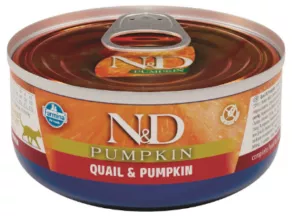 Een foto van een Farmina N&D – PUMPKIN Kwartel & Pompoen Natvoer, 70gram