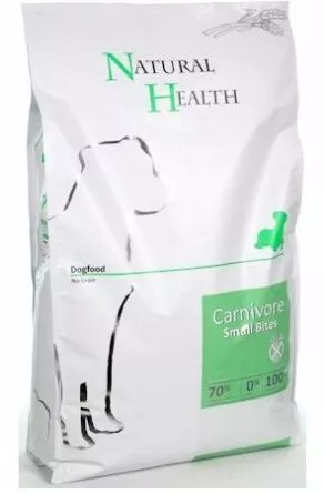 Een foto van een Natural Health – Dog Carnivore Small bite 15kg
