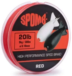 Een foto van een Spomb – Braid Red 300m 9kg/20lb 0.18mm