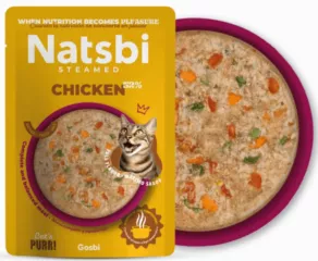 Een foto van een Natsbi Cat – Steamed Chicken 80gram