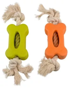Een foto van een Duvoplus – Eco Rubber Vlak Been bamboe/rijst + katoen, 27×6,5×3,8cm