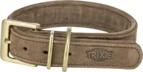 Een foto van een Trixie – Pure Halsband, Leer, Bruin