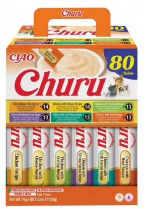 Een foto van een Inaba – Churu Kat Multipack Kip 80st