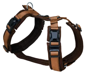 Een foto van een Petlando – Magnetech Y-Comfort Harnas Bruin/Mokka