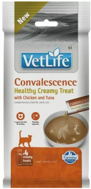 Een foto van een Vet Life – Cat Convalescence, Creamy Treat, 4x15gr