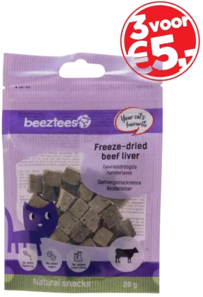 Een foto van een Beeztees – Gevriesdroogde Runderlever, 20gram