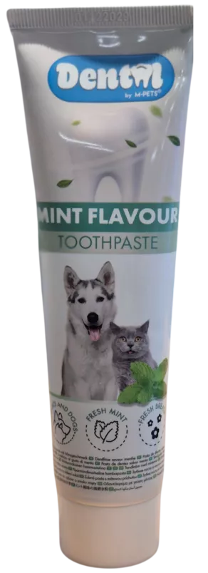 Een foto van een M-pets – Tandpasta met muntsmaak